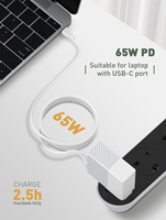 Cable de Carga Rápida LDNIO LC121-C 65W Tipo C a Tipo C Compatible con PD QC3.0C, Cable de Carga para Teléfono Móvil