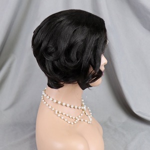 Perruque bouclée Pixie avec fermeture en dentelle 4x4, 100% cheveux humains non traités, brésiliens, raie latérale, vierges Remy, lisses, pour femmes noires - Product Image 5