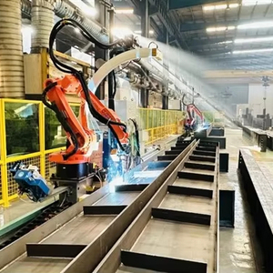 H Beam Steel Structure Robotic Welding <b>Workstation</b> with Ground Rail Camera System and Automatic Welding Power Source - Product Image 1