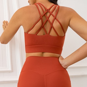 Pt Sports Nouveautés Vêtements de sport pour femmes <span class=keywords><strong>Crop</strong></span> <span class=keywords><strong>top</strong></span> rembourré avec soutien-gorge intégré et bretelles croisées au dos - Product Image 3