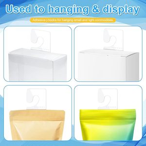 Self Adhesive Hang Tabs Heavy Duty PVC PET <b>Plastic</b> Hang Tags <b>Hook</b> for Store Retail Display Tab - Product Image 1
