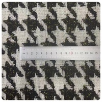 Tissu Tweed Métallisé Pied-de-Poule en Gros, 100% Polyester pour Petits Costumes Parfumés, Capes et Blazers, Vêtements d'extérieur Personnalisables