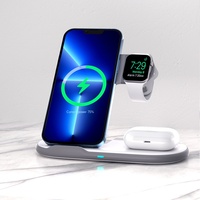 Chargeur rapide pliable portable 15W 3 en 1, station de charge sans fil pour Apple Watch, pour écouteurs AirPods
