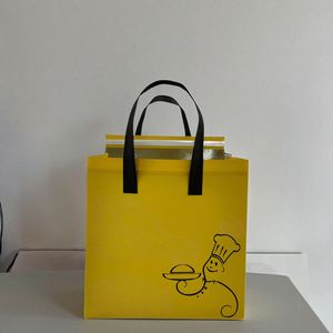 Sac isotherme pour courses à emporter recyclé au prix d'usine, sac non tissé imprimé pour les restaurants - Product Image 1