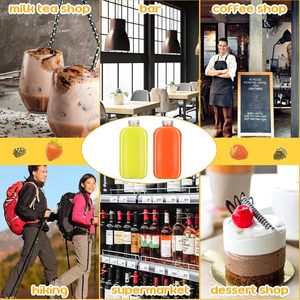 Food Grade Cylinder <b>Plastic</b> Milk Tea & Salad Juice Bottle 250ml/300ml/350ml/400ml PET with Aluminum Screw <b>Cap</b> Screen Printing - Product Image 4