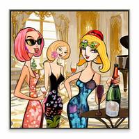 Impression sur toile colorée 80x80cm, peinture à l'huile de dessin animé, art pop avec cadre, peinte à la main pour la décoration de la maison, fournie par l'usine
