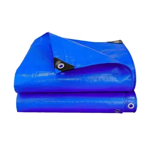 4m x 6m Lightweight PE Tarp Waterproof Blue Multipurpose Plastic Tarpaulin for Boat Truck Roof Covering