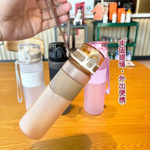 Frosted Travel Water <b>Bottle</b> 530ml Pop-<b>Up</b> Lid Portable Outdoor Sports Student Plastic Cup - Product Image 3