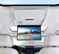 Moniteur TV LCD rabattable pour toit de voiture BYD Xia 15.6 4+64G, Android 13.0 IPS 1920x1080, écran tactile, stéréo USB WiFi/4G, télécommande