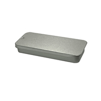 Mini boîte en étain coulissante rectangulaire en métal noir pour emballage de bonbons à la menthe 80x34x12mm prêt à être expédié