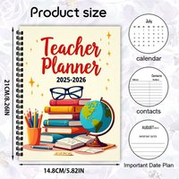 Buku Planner Guru Spiral yang Dapat Disesuaikan, Planner Bergaya dengan Jilid Spiral Ganda untuk Pengaturan Waktu dan Pencapaian Tujuan