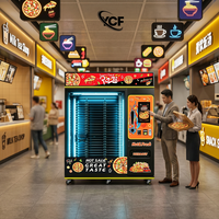 Distributeur automatique de pizzas à haute rentabilité, sans personnel, écran tactile 22 pouces et chambre de conservation automatique à chaud, garantie complète d'un an