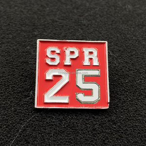Broche de Esmalte Vermelho e Branco com Designs Personalizados DST da Irmandade Grega 2025, Broche Quadrado de 1 Polegada, Broche Spring 25, Joia de Casamento em Liga - Product Image 2