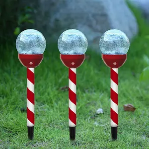 Impermeabile in plastica per esterni palla da giardino Candy bastoncini di zucchero e decorazioni natalizie per esterni luci a led
