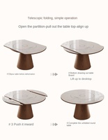 Ensemble de salle à manger moderne intelligent et rétro pour la maison Cuisinière à induction télescopique en bois de chêne à double usage Table tournante chaude en résine assemblée