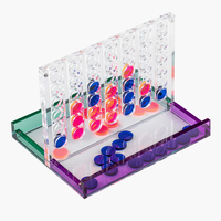 Arylic Connect Four personnalisé transparent noir Jeu d'extérieur de luxe 4 en ligne Jeu de société Lucite Connect 4 pour enfants