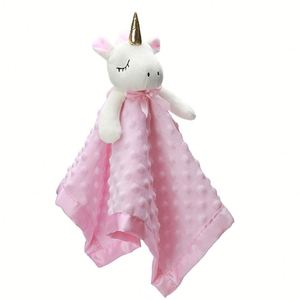 Mantas de Seguridad de Unicornio para Bebés, Manta de Peluche Suave Rosa para Niñas, Juguete de Peluche para Acurrucarse, Animales de Peluche para Bebés - Product Image 1