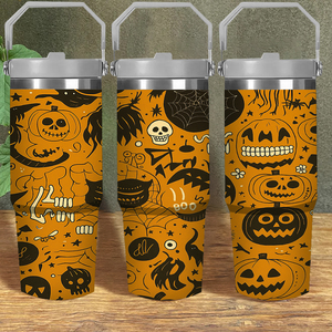 Halloween <span class=keywords><strong>Horror</strong></span> Series 30oz EE. UU. Almacén 2 días de entrega 30oz Acero inoxidable Aislado Taza de café frío Tapa a prueba de derrames Pajita - Product Image 1