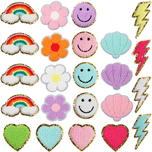 Parches de Logotipo de Sonrisa de Dibujos Animados en 3D Personalizados, Bordados en Fieltro, Cortados con Calor, en Varios Colores - Product Image 1