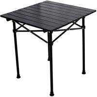 Table de camping pliante carrée en alliage d'aluminium - Mobilier d'extérieur portable pour bureau, étude, chambre, pique-nique, barbecue (cube de 58 cm)
