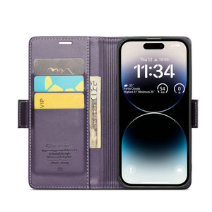 เคสกระเป๋าสตางค์ CaseMe สำหรับ iPhone 16 15 14 13 12 <span class=keywords><strong>11</strong></span> 8 7 SE <span class=keywords><strong>4</strong></span> พร้อมที่ชาร์จไร้สาย ขาตั้งแบบพับได้ ฝาปิดแบบเรโทร สำหรับเคส iPhone 16Pro - Product Image 3