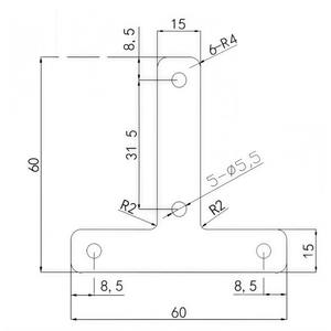 औद्योगिक एल्यूमीनियम प्रोफ़ाइल टी-आकार कनेक्टर ब्रैकेट स्टेनलेस स्टील कोण प्लेट 2020 3030 4040 8080 कोने ब्रेस - Product Image 5