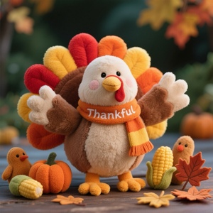 <span class=keywords><strong>Peluche</strong></span> personalizzato della mascotte del tacchino del ringraziamento con pettorina riconoscente regalo di <span class=keywords><strong>peluche</strong></span> personalizzato per le vacanze OEM ODM - Product Image 6