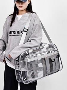 Custom Logo Fashion Sports Transparent Waterproof PVC Lightweight Beach Bag <b>Large</b> Capacity Swim Storage Shoulder Crossbody Gym - Product Image 4