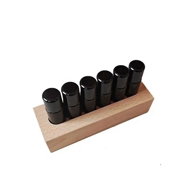 Simple Single Slot Timber Block Wood Essential Oil Bottle Display Holder Tabletop Storage Stand Wood Organizer for Nail Polish
