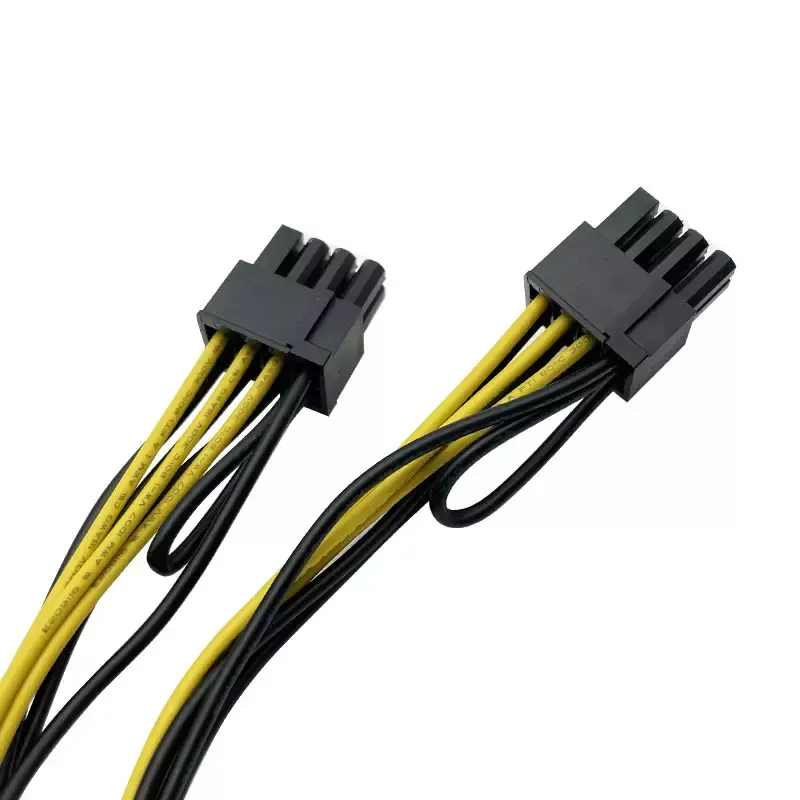 20cm 18Awg 8 Pin Female To Male 2 Port( 6+2)Pin PCI-Express 8pin to Dual 8 pin Splitter GPU Graphics Card Power Supply Cable