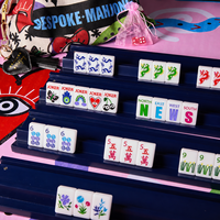 Jeu de Mahjong Américain Personnalisé en Carreaux Blanc Perle Givré, Couleurs en Relief, pour Fêtes, Maison, Plage, Cadeau