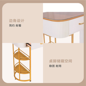 Mesa de manicura Hongzi Nail Art HZ2055 con superficie de vidrio, estilo contemporáneo, para uso en salón. - Product Image 4