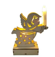 2022 vendita calda led carino ragazza forma angelo in legno candeliere tavolo da tavolo per natale con ornamento lampada