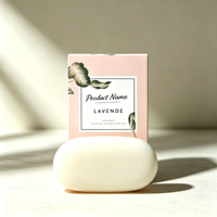 Boîte à savon portable en matériaux recyclés avec fenêtre, impression sérigraphique, revêtement UV, finition mate scintillante pour emballage cadeau