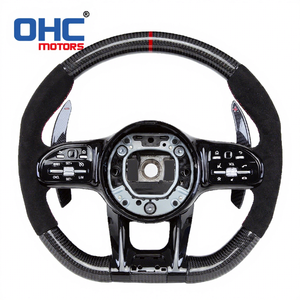 Volant en fibre de carbone Ohc Motors pour Mercedes Benz C63 <span class=keywords><strong>Amg</strong></span> W205 W222 Mercedes <span class=keywords><strong>Amg</strong></span> Gt Volant en cuir suédé - Product Image 1