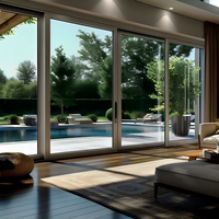 Porte coulissante robuste en acier inoxydable pour balcon, étanche, double vitrage, pour villa extérieure résistante aux intempéries