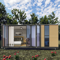 Villa de luxe personnalisée de 20 pieds, conteneur habitable en acier, maison mobile préfabriquée en verre, maison ensoleillée, salon, cuisine, salle de bain chinois