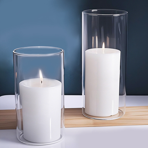 Vente en gros <span class=keywords><strong>ronde</strong></span> décorative de mariage romantique personnalisé Extra Large bougies parfumées blanches pilier dans un bocal en verre mariage - Product Image 6