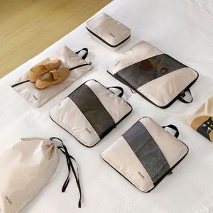Oem Custom Modern Thickened Polyester Cloth Travel <b>Clothes</b> Bag Six-Piece Set Bundle Shoe Cover Multifunction <b>Storage</b> - Product Image 1