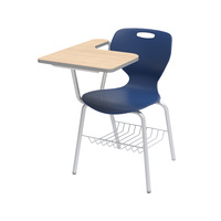 Chaises modernes de bureau en acier pour salle de classe Conception de tablette d'écriture à cadre métallique pour salles de formation Chaise d'étudiant et table de bureau