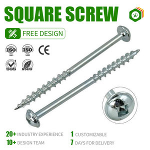 Vis à tête fraisée carrée à filetage grossier, zinguée, à embase carrée, pour le travail du bois, autotaraudeuse, type 17 # 8 <span class=keywords><strong>X2</strong></span>" - Product Image 1