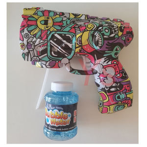 Pistola <span class=keywords><strong>de</strong></span> <span class=keywords><strong>Burbujas</strong></span> Eléctrica Portátil <span class=keywords><strong>de</strong></span> 15 Agujeros, Juguete <span class=keywords><strong>de</strong></span> <span class=keywords><strong>Burbujas</strong></span> para Niños, para Exteriores, con Diseño <span class=keywords><strong>de</strong></span> Graffiti - Product Image 3
