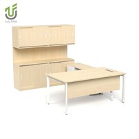 Bureau de direction IULTRA, bureau de direction de luxe moderne modulaire en MDF MFC, bois de mahogany, grande table de direction