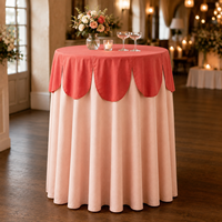 Nappe de table ronde festonnée personnalisée en gros pour mariage, baby shower, décoration de fête en extérieur