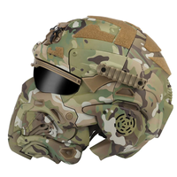 Casque tactique HL-98, casque de communication intégré, casque de fête avec masque intégral en éventail