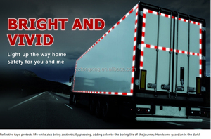 Cung cấp Nhà máy PVC Băng phản chiếu màu đỏ trắng DOT--C2 Băng cinta reflectiva cintas raflactantes mới vật liệu phản chiếu - Product Image 5