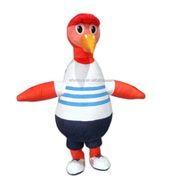 Costume de mascotte gonflable OEM en forme d'oiseau, mouette de dessin animé, tenue de poupée ambulante personnalisée pour carnaval, salon professionnel, promotion de marque, MOQ 1 pièce