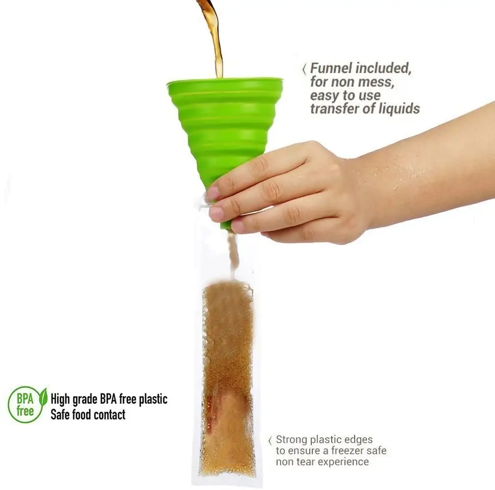 Personalizado de plástico Transparente Embalagem Saco Molde de Picolé Congelado Ice Cream Pop reciclados biodegradáveis
