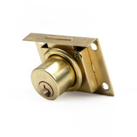 Serrure à came traditionnelle en cuivre massif de 22 mm pour tiroir de meuble, à clé maîtresse, pour chambre, salle de sport, salle de bain, villa et mobilier d'hôtel