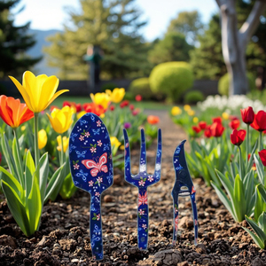 Ensemble d'outils de jardinage manuels en alliage d'aluminium, personnalisable OEM, comprenant une pelle, une fourche et des ciseaux pour le sol - Product Image 5
